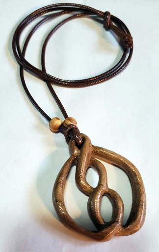 hand carved helix pendant, jewelry