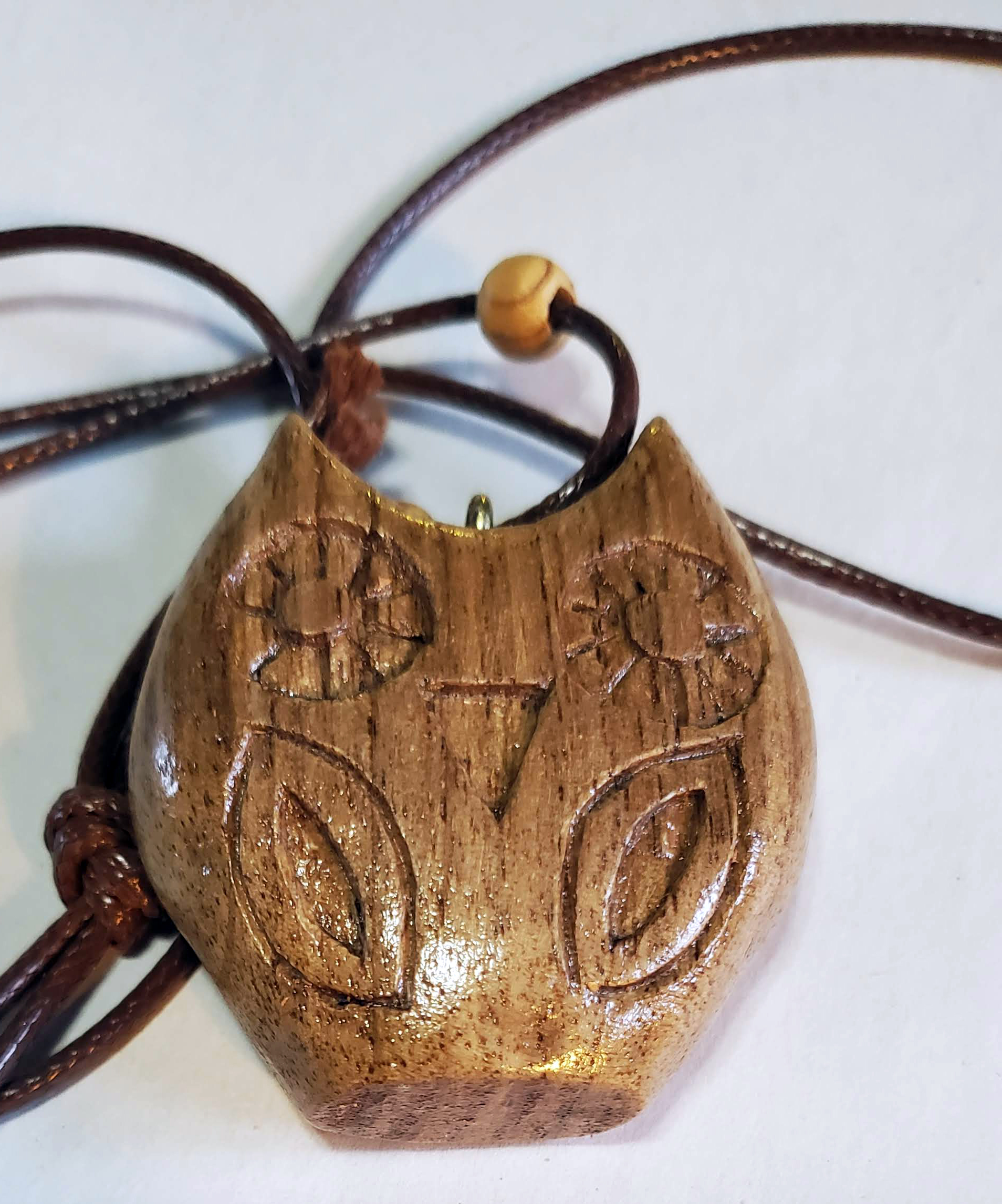 hand carved owl pendant